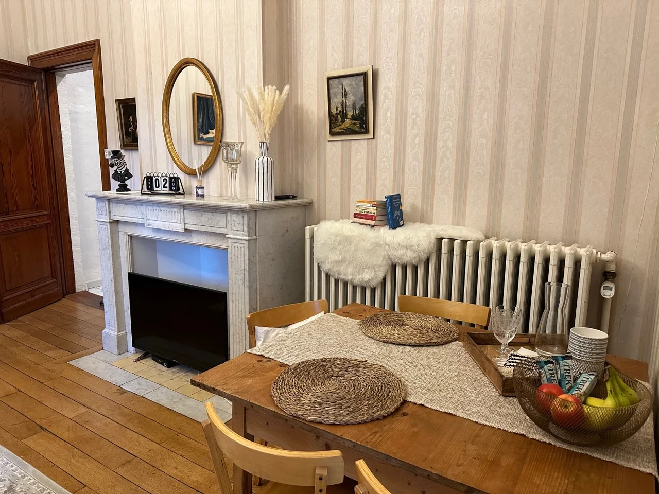 Wohnbereich des historischen Apartments