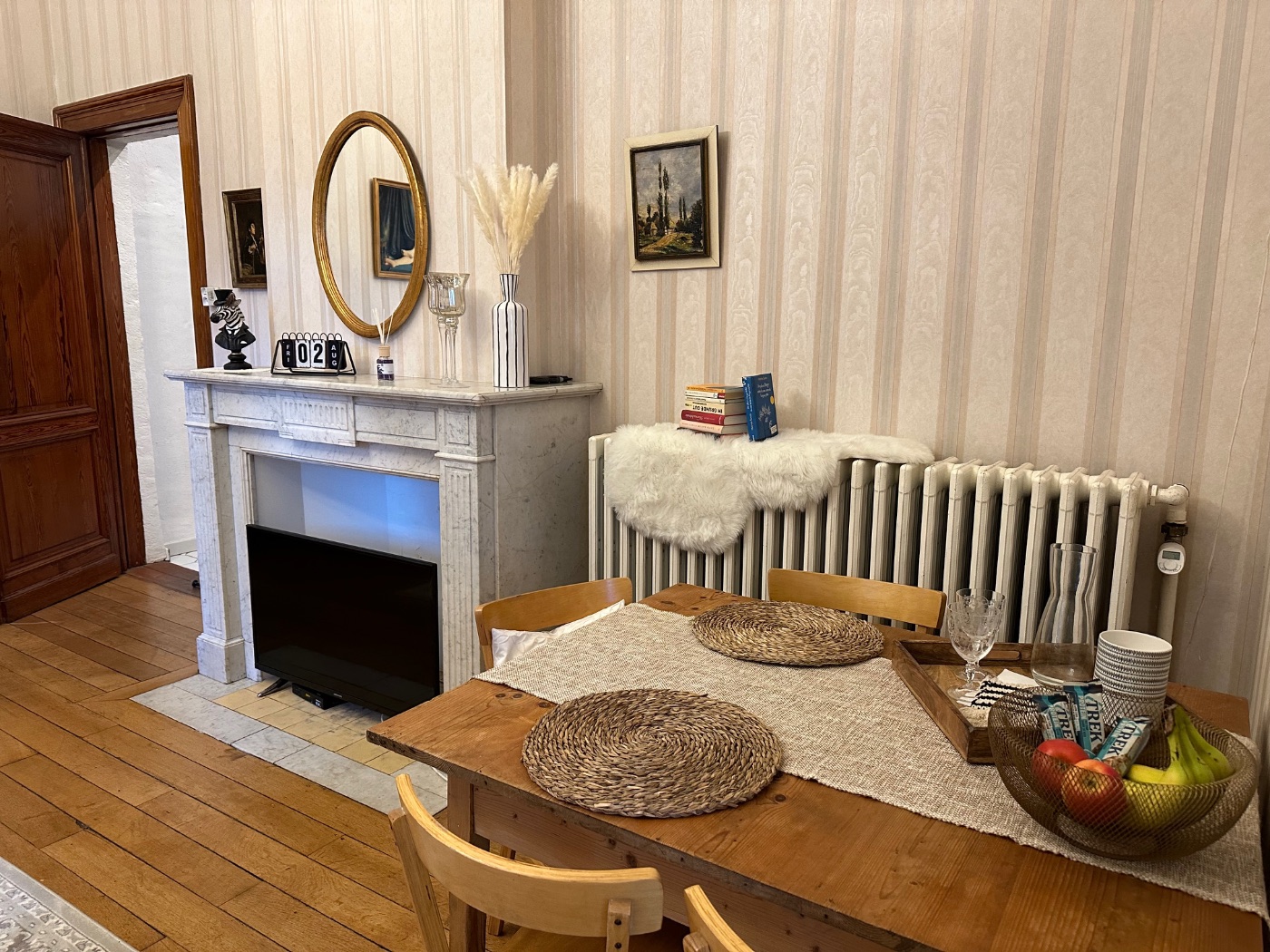 Wohnbereich des historischen Apartments
